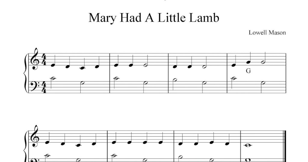 Mary Had a Little Lamb Notes